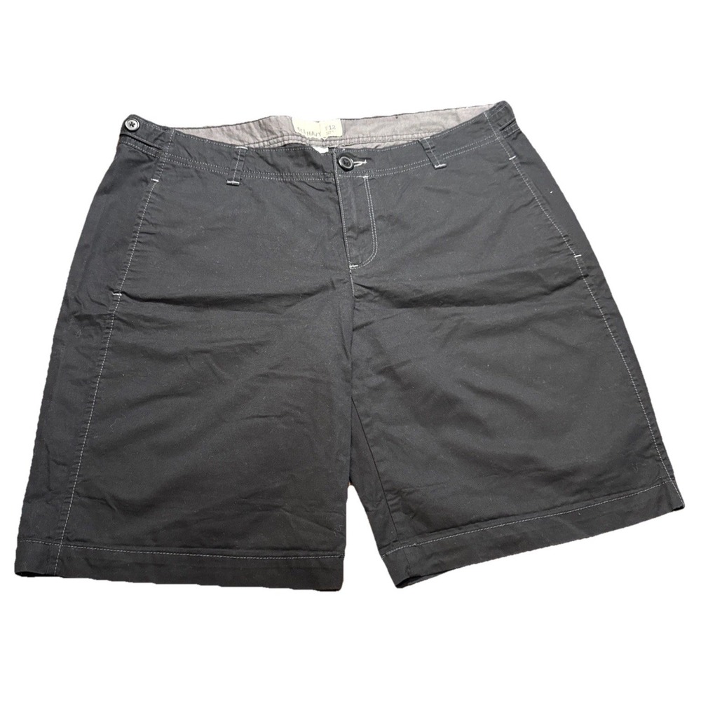 Old Navy Womens Bermuda Shorts Size 12 Black 100% Cotton Flat Front Casual